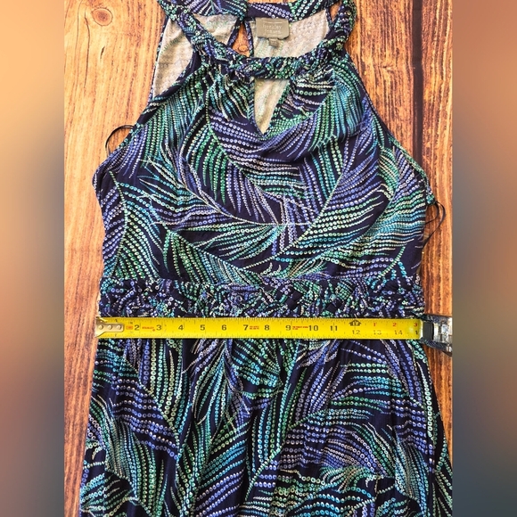 Berkley Jensen Size XXL Braided Halter Maxi Dress New w/ Tags Blue Palm Print - Picture 12 of 12